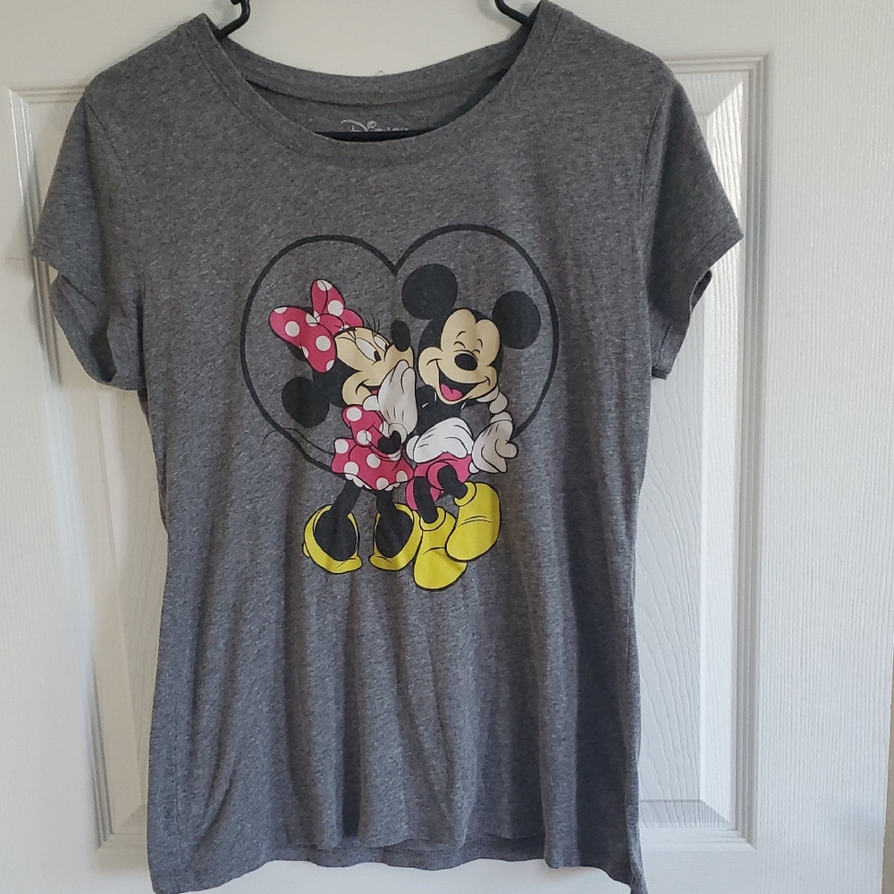 Disney Gray T-Shirt with Mickey and Minnie Design